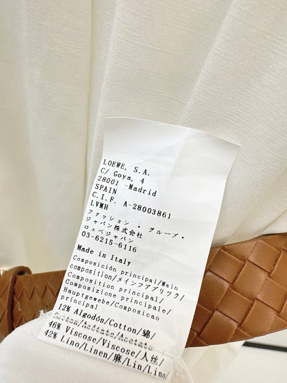 Loe* 25ss hollow patch belted dress