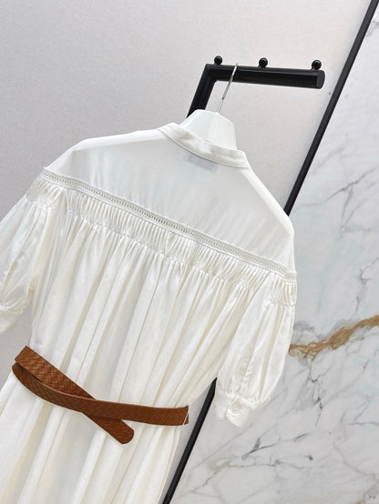 Loe* 25ss hollow patch belted dress