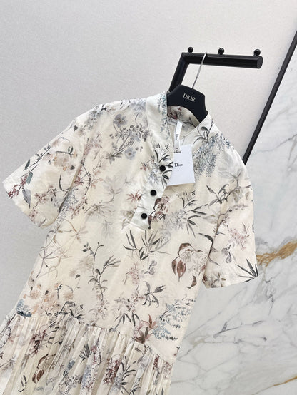 D*r 25ss print pleated shirtdress
