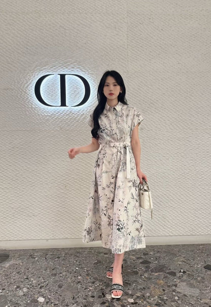 D*r 25ss mid-length belted shirtdress