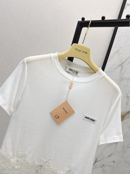 M*u 25ss lace cropped t-shirt