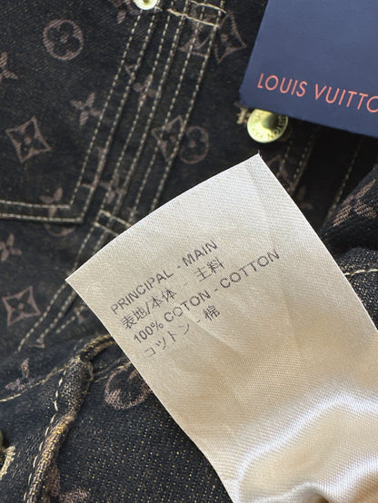 Loui* 25ss monogram denim button front vest