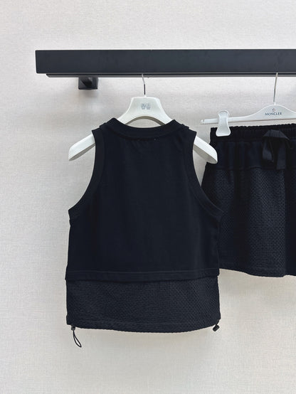 Monc* 25ss mesh vest and miniskirt suit