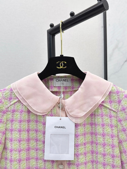C*nel 25ss cotton tweed short-sleeve jacket