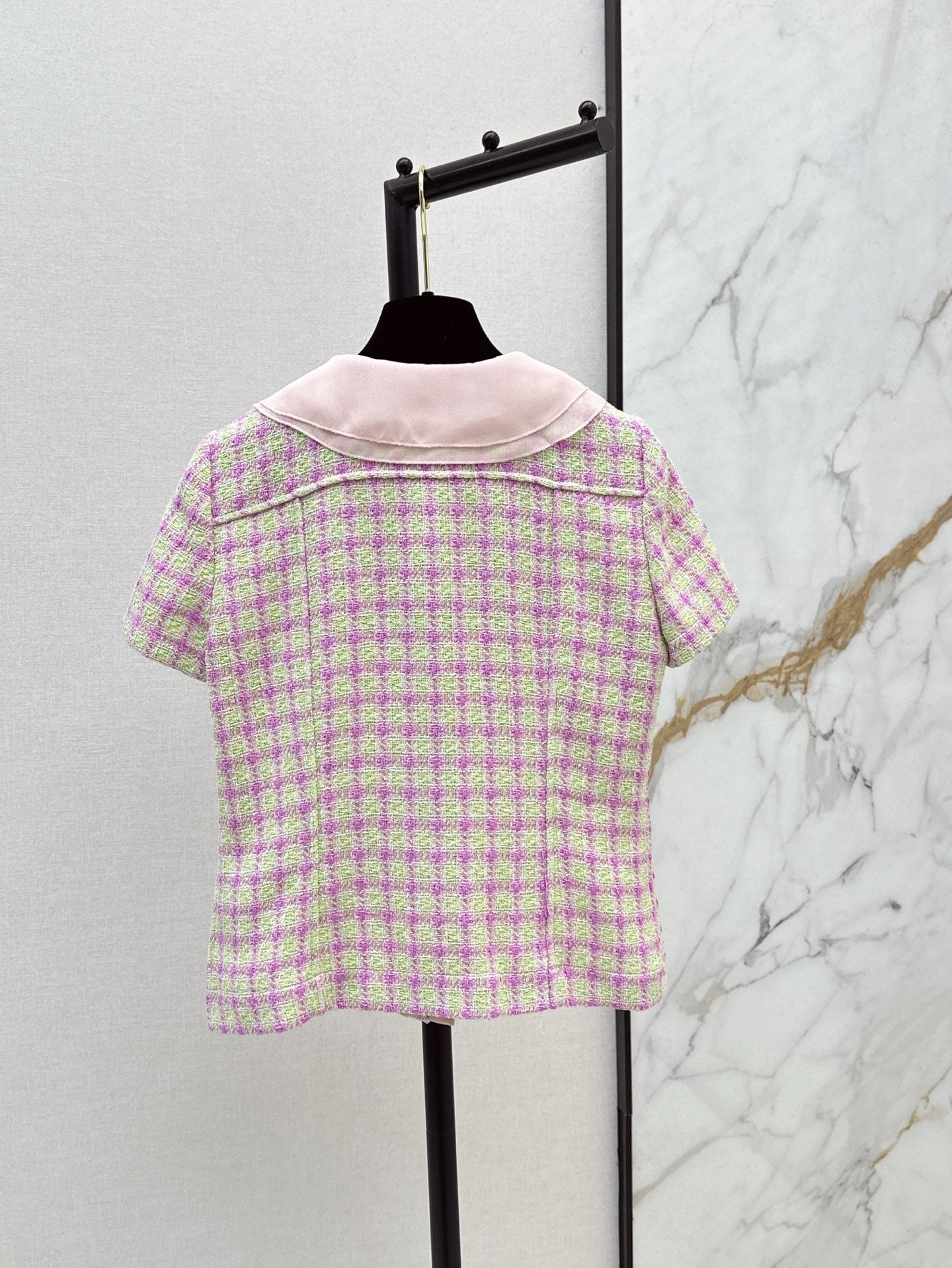 C*nel 25ss cotton tweed short-sleeve jacket