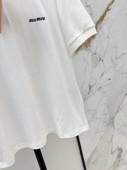 M*u 25ss logo embroidered polo shirt