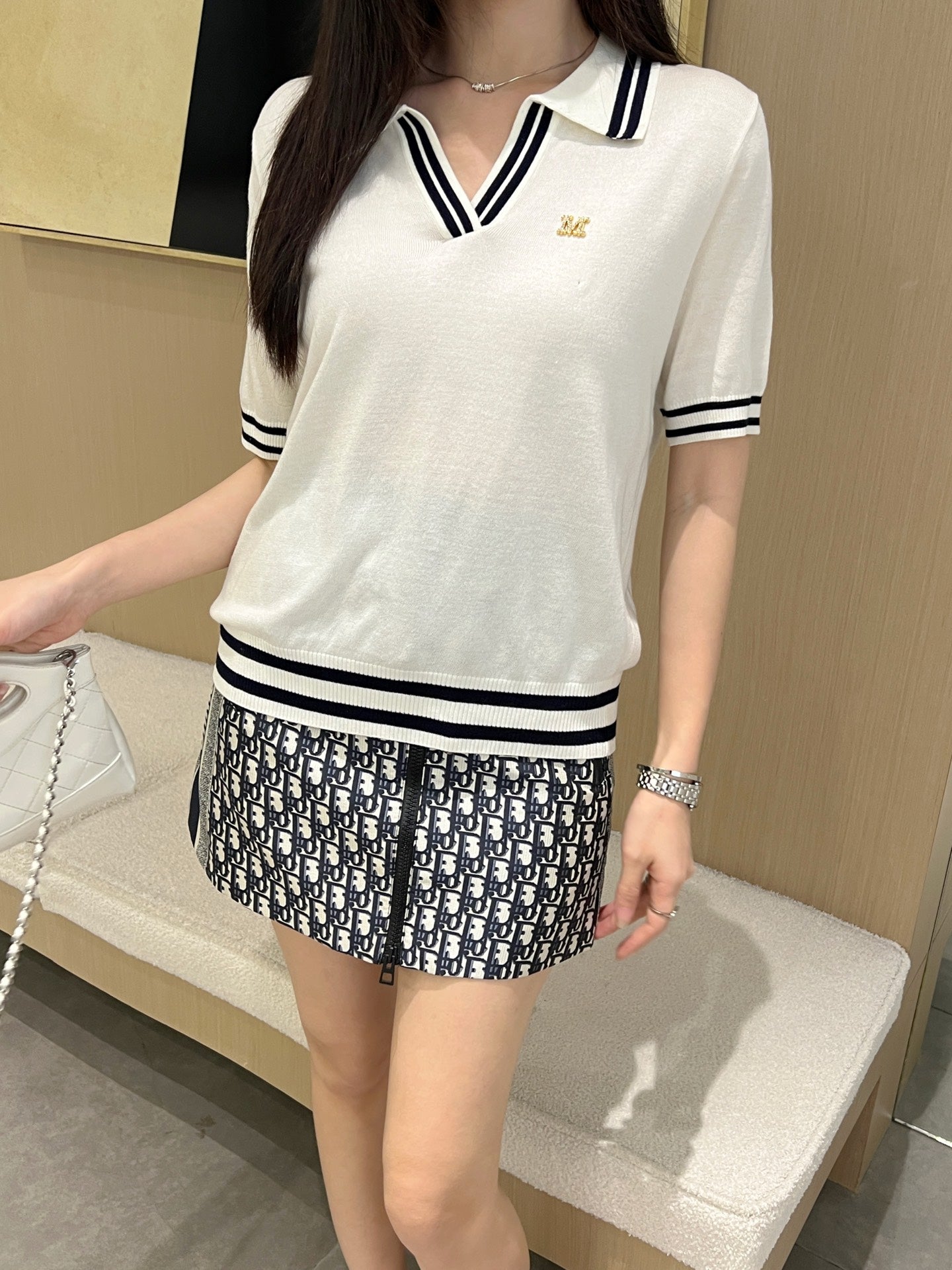 MaxM* 25ss knitted polo shirt
