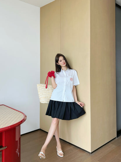 C*nel 25ss embroidered short-sleeve shirt