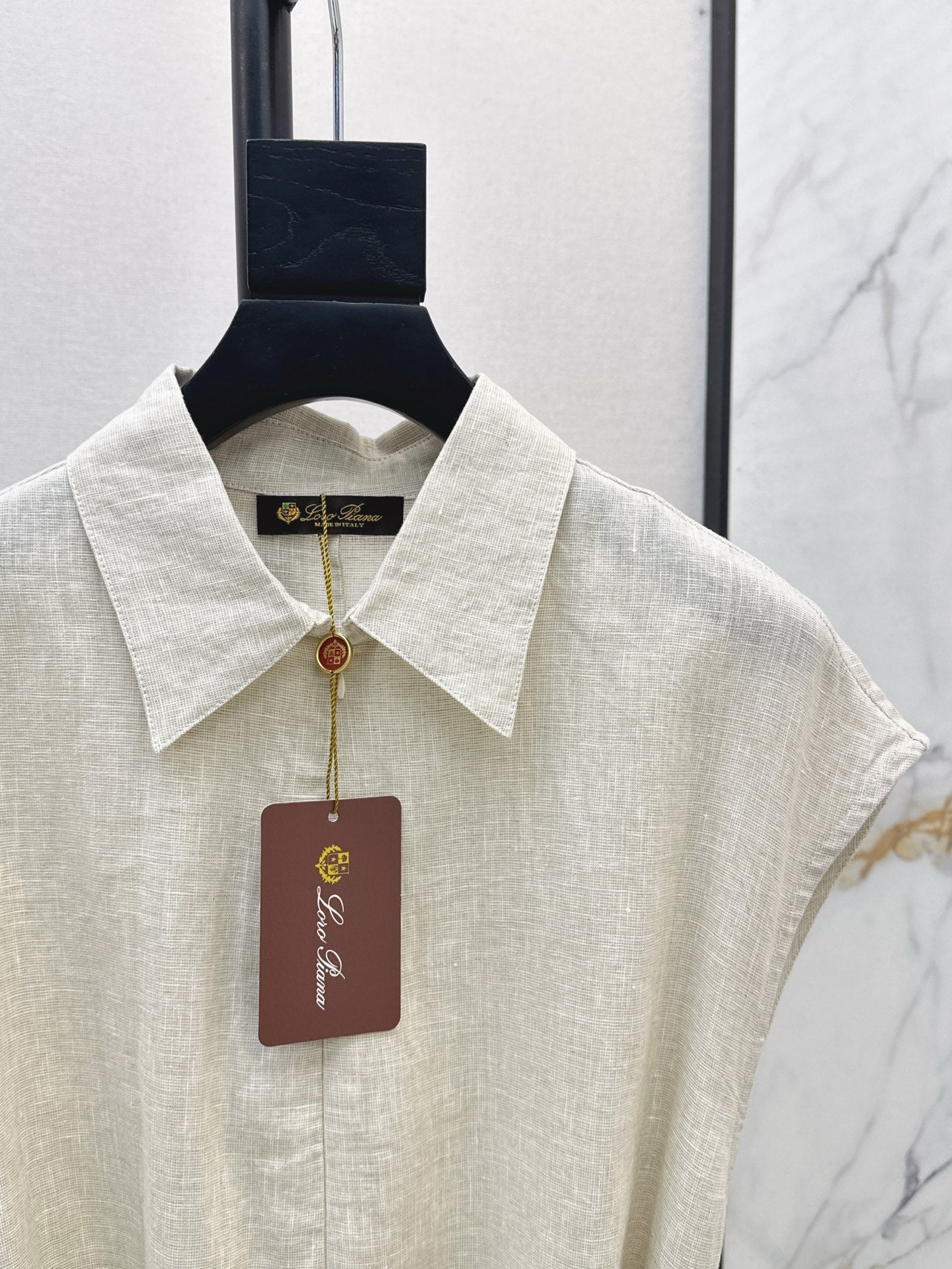 Lor*P 25ss linen tied belt shirt dress