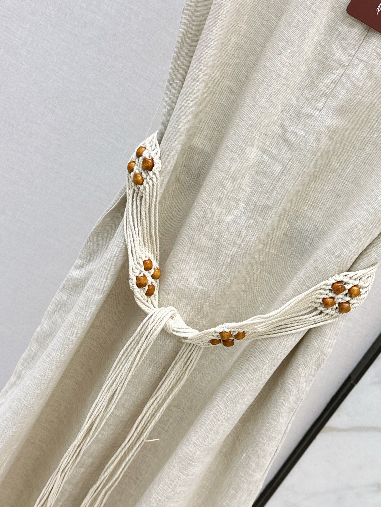 Lor*P 25ss linen tied belt shirt dress