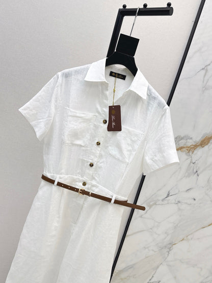 Lor*P 25ss linen belted shirt dress