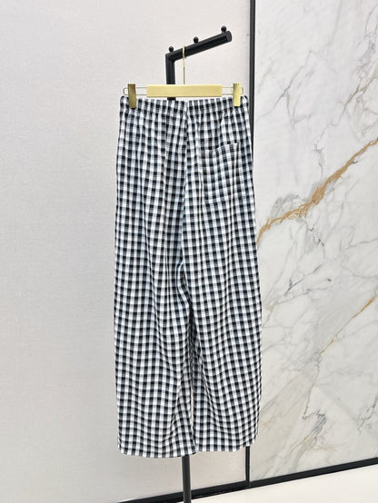 M*u 25ss check drawstring pants
