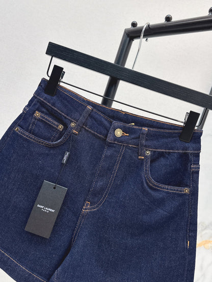 YS* 25ss embroidered denim shorts