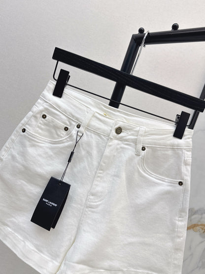 YS* 25ss embroidered denim shorts