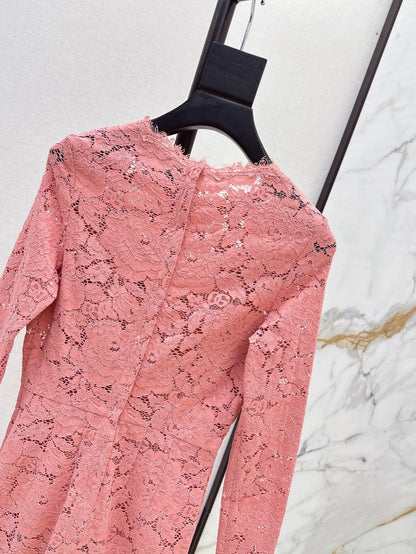 D*Gab 25ss floral lace fit dress