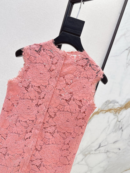 D*Gab 25ss sleeveless floral lace fit A-line dress