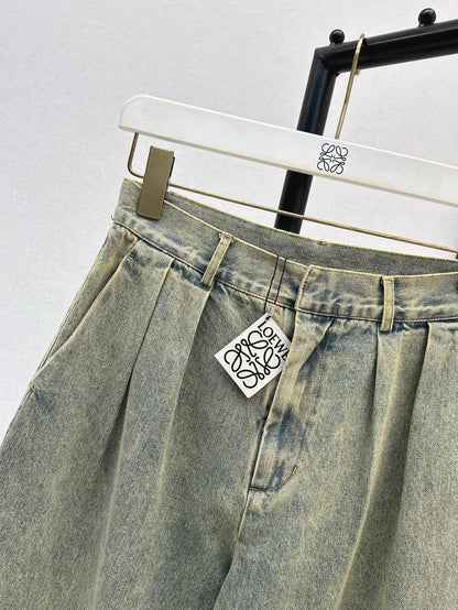 Loe* 25ss pleated front denim pants