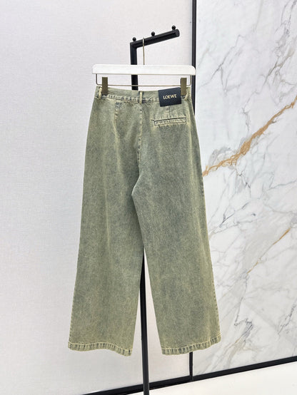 Loe* 25ss pleated front denim pants