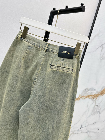 Loe* 25ss pleated front denim pants