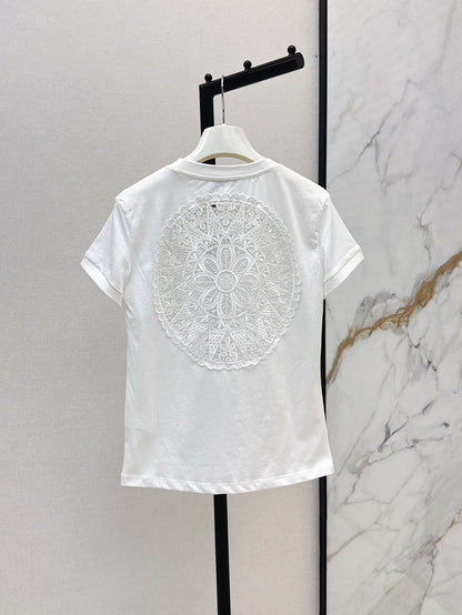 Loe* 25ss lace back cotton t-shirt