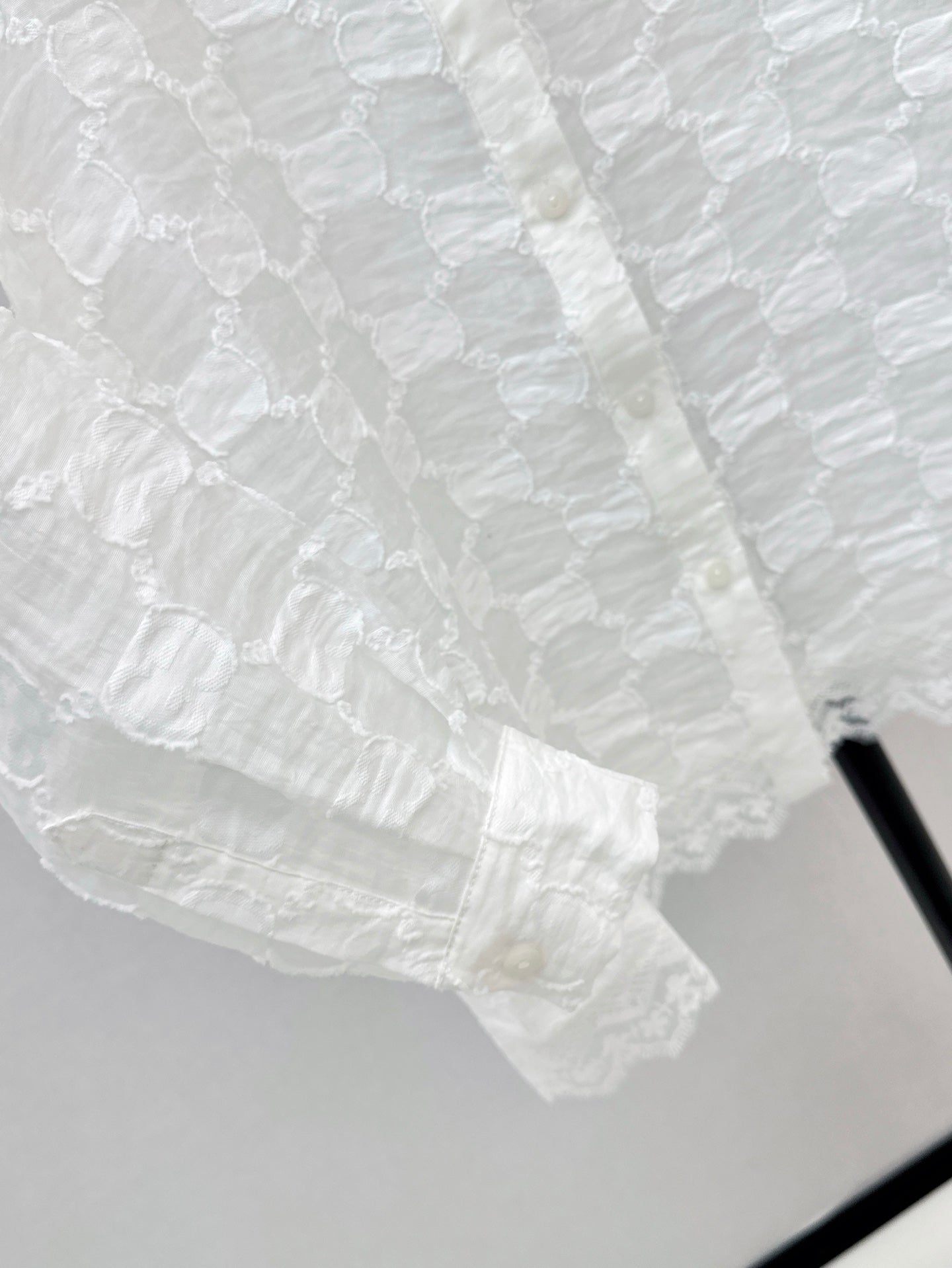 Gu* 25ss GG jacquard lace trim  shirt