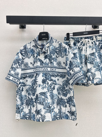 D*r 25ss short-sleeve printed top and shorts suit