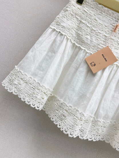 M*u 25ss lace shirt and shorts linen suit