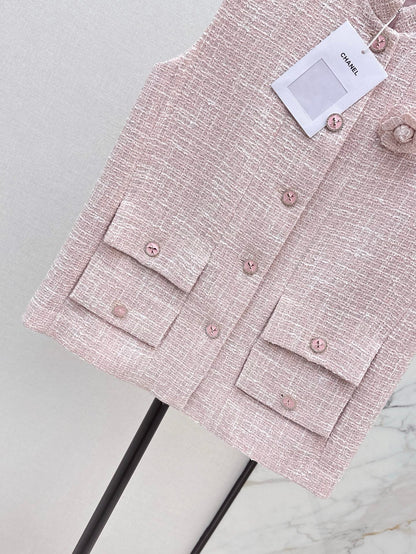 C*nel 25ss  rose tweed vest