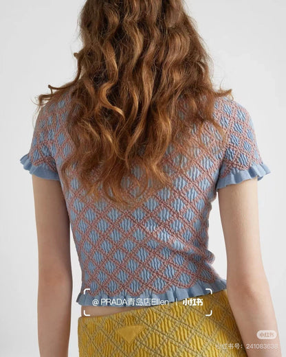 Pra* 25ss pleated hem sweater