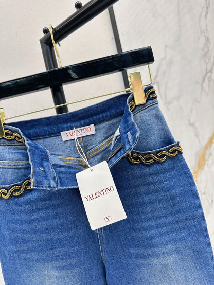 Valen* 25ss 3D beaded straight jeans