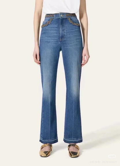 Valen* 25ss 3D beaded straight jeans