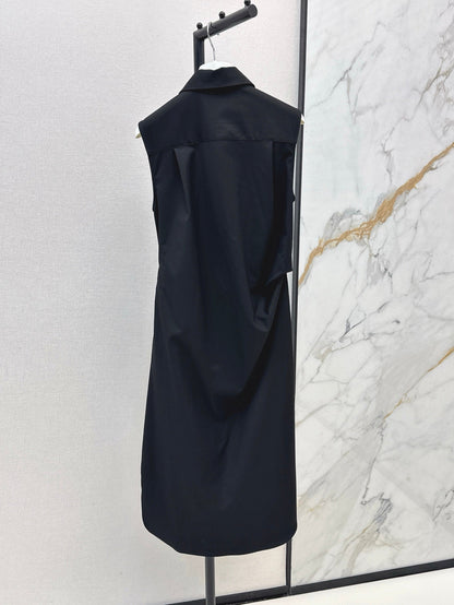 Loe* 25ss Asymmetric draping belted dress