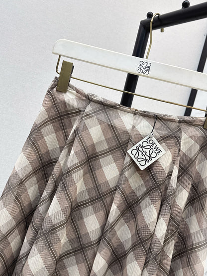 Loe* 25ss Asymmetric plaid skirt