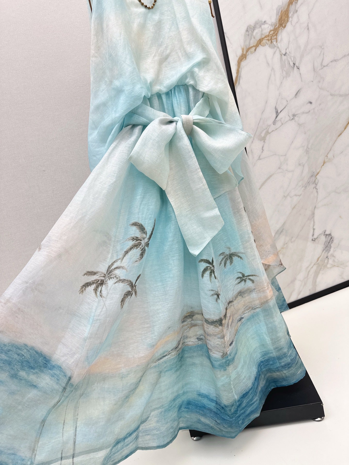 Zim* 25ss printed linen dress