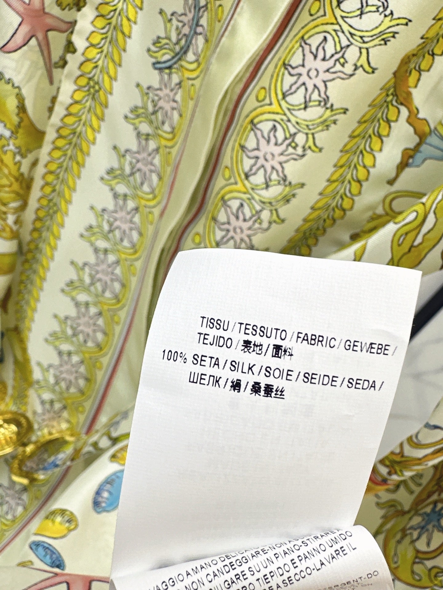 Versa* 25ss Barocco Silk Midi Shirt Dress