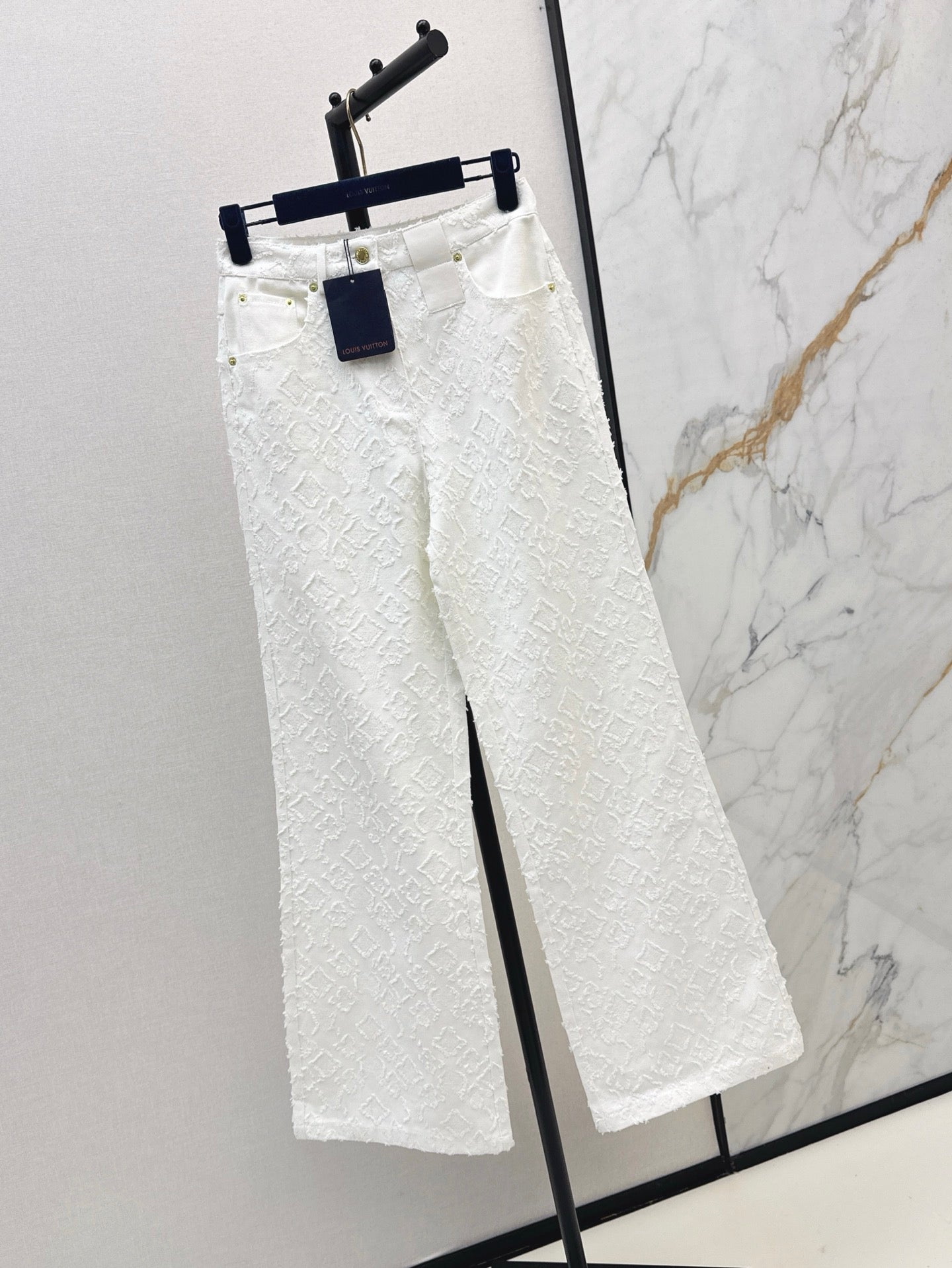 Loui* 25ss monogram jacquard straight denim pants
