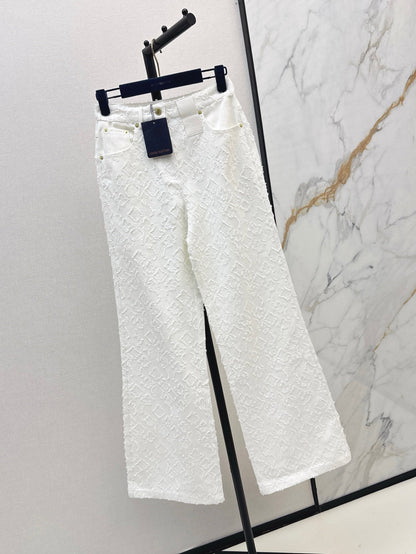 Loui* 25ss monogram jacquard straight denim pants