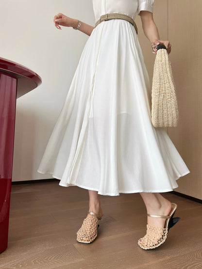C*nel 25ss embroidered belted long shirt dress