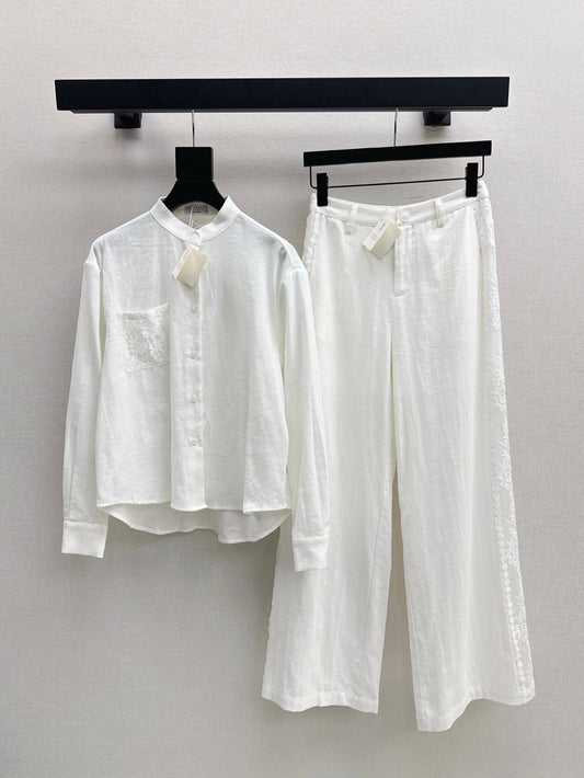 Brune*C 25ss linen lace suit