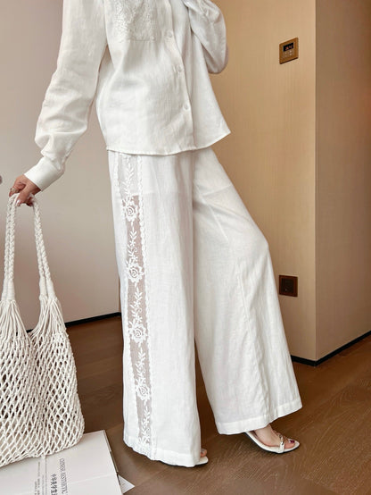 Brune*C 25ss linen lace suit