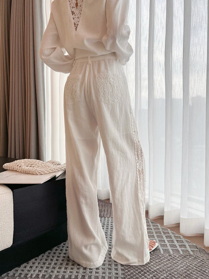 Brune*C 25ss linen lace suit