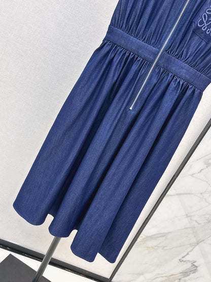 Loe* 25ss zipper demin dress