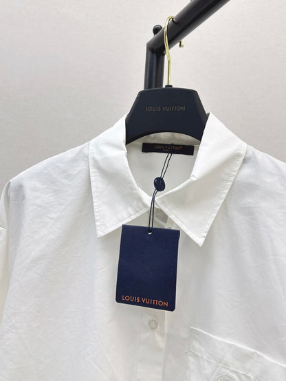 Loui* 25ss embroidered crop shirt