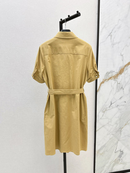 YS* embroidered tied shirtdress