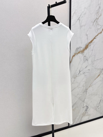 C*nel 25ss leather pocket long dress