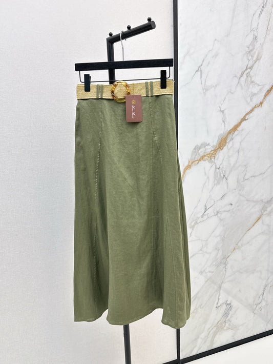 Lor*P 25ss linen belted skirt