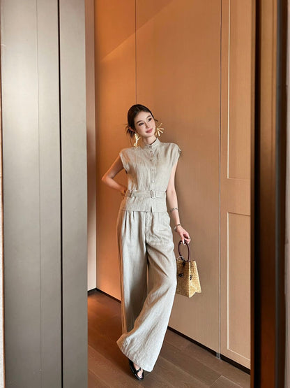 Lor*P 25ss linen belted vest