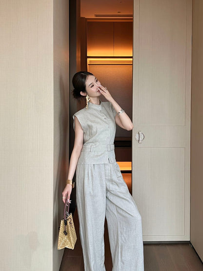 Lor*P 25ss linen belted vest