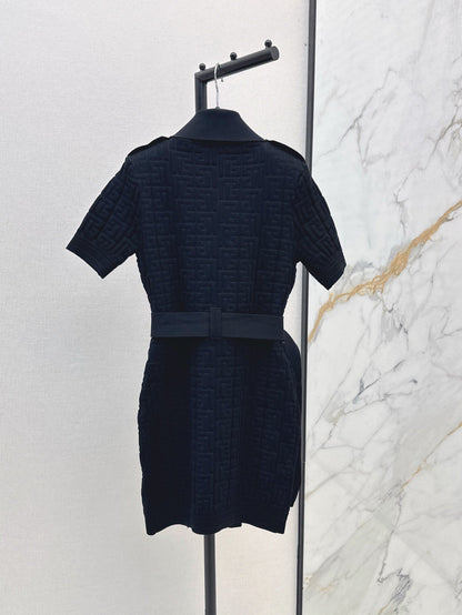 Balm* 25ss monogram knitted dress with gold buttons