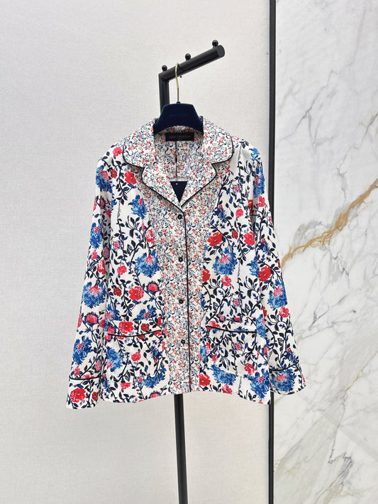 Loui* floral vine pajama shirt